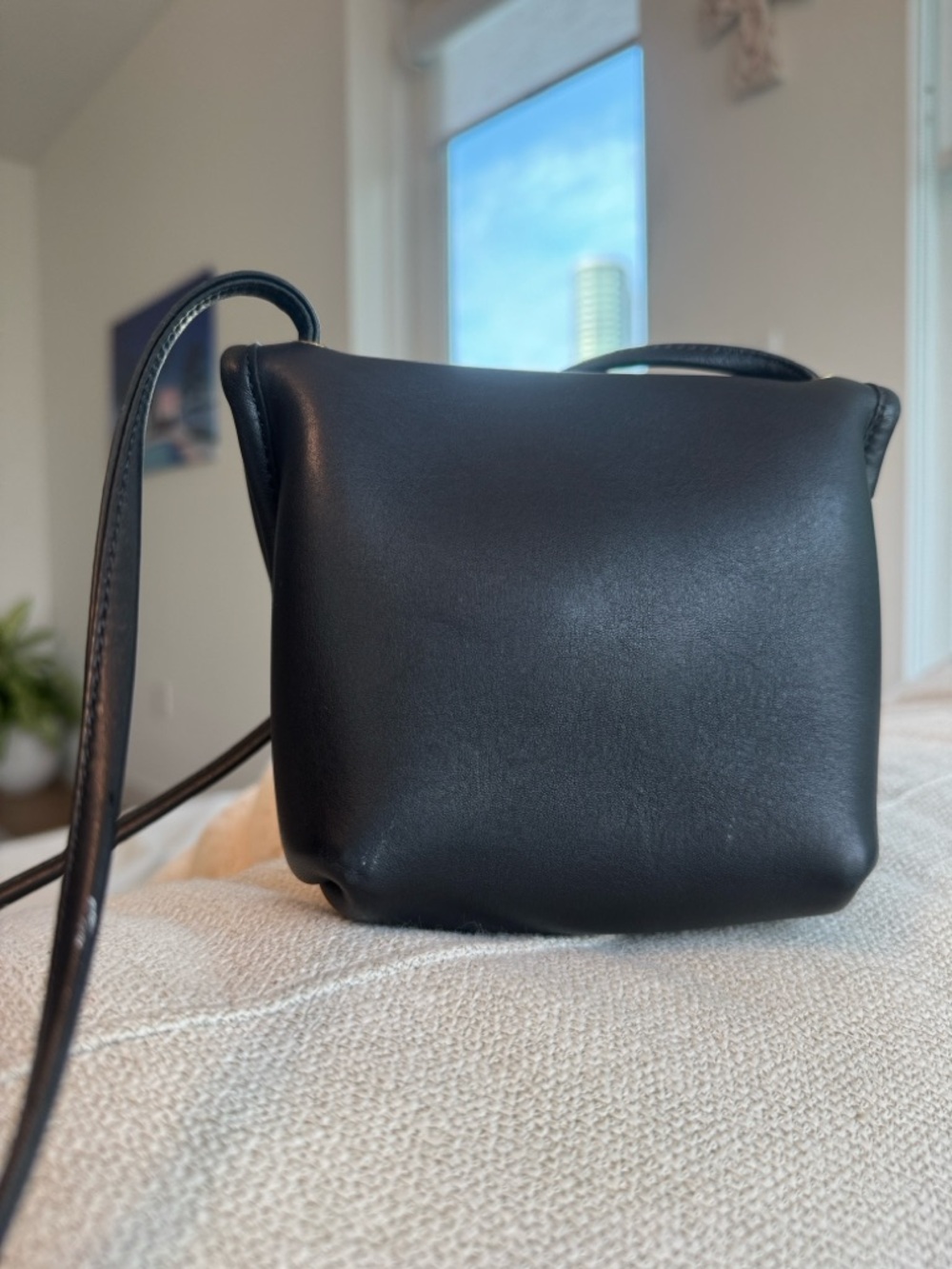 Rare 90s Coach Everett Bag Black Leather Turnlock Crossbody USA - Picture 8 of 10